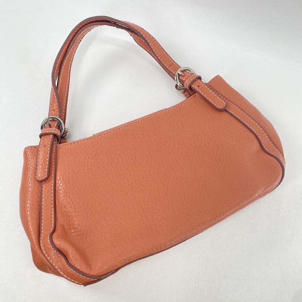 Sonoma Handbag Satchel Pink Faux Pebbled Leather Double Straps Lined Dusty Rose